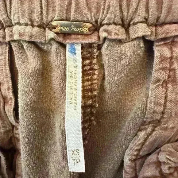 FREE PEOPLE Margate Corduroy Paperbag Trousers High Rise Gingerbread Size XS - Picture 5 of 5